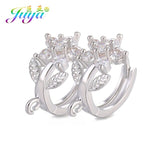 Juya Women's Wedding Jewelry Components Handmade Cubic Zirconia Earring Hooks & Clasps Accessories For Earrings Jewerly Making