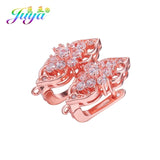 Juya Women's Wedding Jewelry Components Handmade Cubic Zirconia Earring Hooks & Clasps Accessories For Earrings Jewerly Making