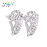 Juya Women's Wedding Jewelry Components Handmade Cubic Zirconia Earring Hooks & Clasps Accessories For Earrings Jewerly Making