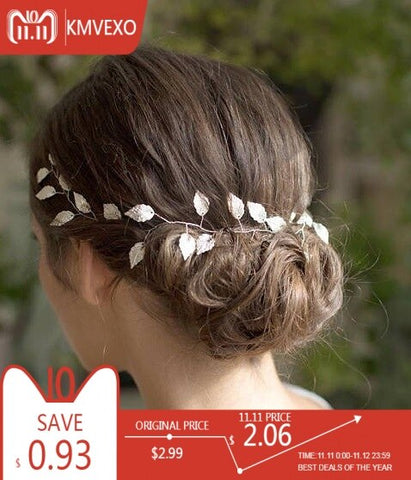 KMVEXO Hair Accessories 2019 Wedding Bridal Headband Leaves Hairband Women Head Ornament Ladies Hairs Jewelry