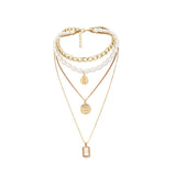 KMVEXO Luxury Design Imitation Pearls Choker Necklace Female Cross Pendant Necklaces for Women 2019 Fashion Gold Coin Jewelry