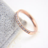 KNOCK Top Quality Concise Zircon Wedding stainless steel material Rose Gold Steel color Ring Never Fade  Jewelry