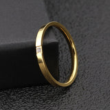 KNOCK Top Quality Concise Zircon Wedding stainless steel material Rose Gold Steel color Ring Never Fade  Jewelry