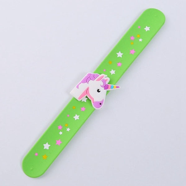 Kid Children Girl Boy Star Printing Colorful Unicorn Wristband Flexible Wrap Slap Bracelet Animal Enfant Bangle Drop Shipping