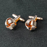 Knot Cufflinks for Men Shirt Cufflinks Silver Gold Color Plated Unique Fashion Business Wedding French Cuff Links