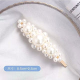 Korean Simulated Pearl Barrettes Beaded Geometric Women Hair Clip Hairgrips Hair Accessories Girls Jewelry Fashion Hair Pins