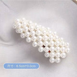 Korean Simulated Pearl Barrettes Beaded Geometric Women Hair Clip Hairgrips Hair Accessories Girls Jewelry Fashion Hair Pins