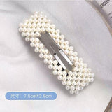 Korean Simulated Pearl Barrettes Beaded Geometric Women Hair Clip Hairgrips Hair Accessories Girls Jewelry Fashion Hair Pins