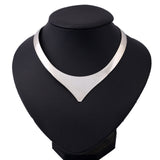 LZHLQ 2020 Fashion V Shape 3 Colors Rock Street Torques Colar Girl Punk Power collar Choker Necklace Statement Women Jewelry