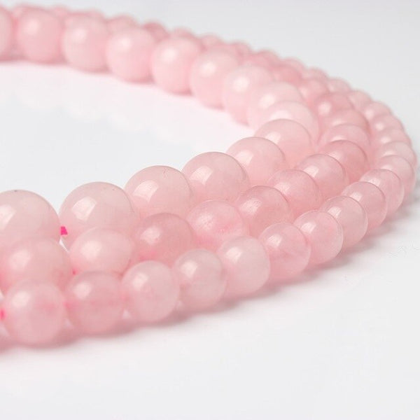 LanLi 6/8/10mm natural jewelr Rose Pink Quartz Loose Beads Natural Stones Suitable for DIY Fashion bracelet necklace Accessories