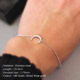 Laramoi Personality Women Bracelet Long Strip Metal Charm Female Bracelet Stainless Steel Gold/Silver Color Jewelry Gifts