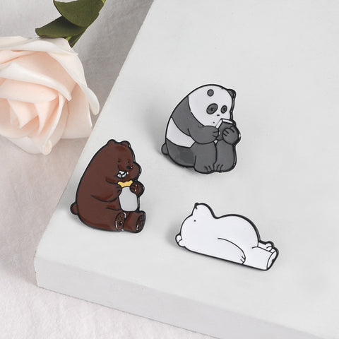 Lovely animal enamel pin Boring bear Rain boots pig Cute penguin panda badges brooches Shirt bag Lapel pins Cartoon jewelry gift