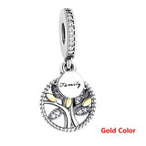 Luxury 925 Sterling Silver FAMILY TREE WITH CUBIC ZIRCONIA Bead Charms Fit Original Pandora Charm Bracelet DIY Authentic Jewelry