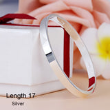 Luxury Lover Cuff Bracelets&Bangles Top Silver Color Brand Couples Simple Glaze Buckle Love Charm Bracelet For Women Or Men