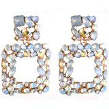 Luxury crystal drop earrings for women 2019 big colorful statement earrings large rhinestone earings bold Fashion Jewellery