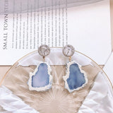 MENGJIQIAO 2019 Hot Sale 30 Style Blue Color Fashion Elegant Geometric Dangle Earrings For Women Cute Pendientes Mujer Jewelry