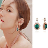 MENGJIQIAO 2019 New Korean TV Star Elegant Crystal Long Trassel Drop Earrings For Women Circle Water Drop Oorbellen Party Jewery