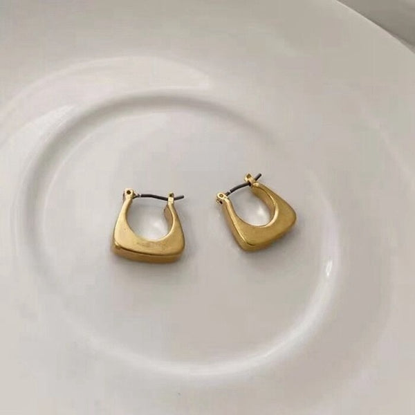 MENGJIQIAO 2019 Punk Simple Design Matte Metal Hoop Earrings For Women Statement Jewelry Irregular Circle Brincos Jewelry