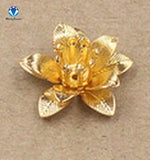 MINGXUAN 10pcs 6*15mm 7 Colors Copper Filigree Flowers Base Connector Bead Cap Charms Setting For Jewelry Making Components