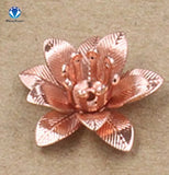 MINGXUAN 10pcs 6*15mm 7 Colors Copper Filigree Flowers Base Connector Bead Cap Charms Setting For Jewelry Making Components