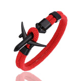 MKENDN Fashion Airplane Anchor Bracelets Men Charm Rope Chain Paracord Bracelet Male Women Air force style Wrap Metal Sport Hook