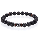 Mcllroy Stone bracelet beads lava natural homme fashion bangles Bracelet Men Wooden bead Accessorie Jewelry male Customized Gift