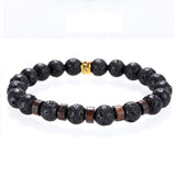 Mcllroy Stone bracelet beads lava natural homme fashion bangles Bracelet Men Wooden bead Accessorie Jewelry male Customized Gift
