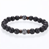 Mcllroy Stone bracelet beads lava natural homme fashion bangles Bracelet Men Wooden bead Accessorie Jewelry male Customized Gift
