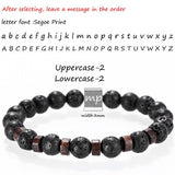Mcllroy Stone bracelet beads lava natural homme fashion bangles Bracelet Men Wooden bead Accessorie Jewelry male Customized Gift
