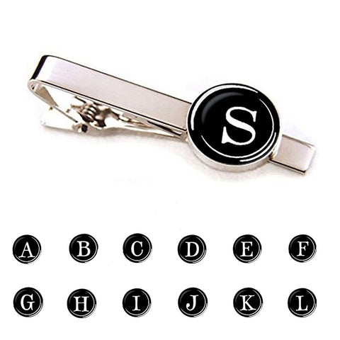 Men Fashion 26 Alphabet Letters Tie Clips Personality Name Letters Jewelry Men Necktie Clip Pin Suit Accessories
