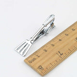 Men's Neck Tie Pin Clips Clasp Silver Chrome Stainless Steel Jewelry Fork Spoon Groom Usher Men's Clothing Accessories
