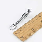 Men's Neck Tie Pin Clips Clasp Silver Chrome Stainless Steel Jewelry Fork Spoon Groom Usher Men's Clothing Accessories