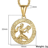 Men's Women's 12 Horoscope Zodiac Sign Gold Pendant Necklace Aries Leo Wholesale Dropshipping 12 Constellations Jewelry GPM24