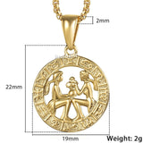 Men's Women's 12 Horoscope Zodiac Sign Gold Pendant Necklace Aries Leo Wholesale Dropshipping 12 Constellations Jewelry GPM24