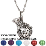 Mexico Chime Music Angel Ball Caller Locket Necklace Vintage Pregnancy Necklace Aromatherapy Essential Oil Diffuser Accessories