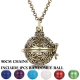 Mexico Chime Music Angel Ball Caller Locket Necklace Vintage Pregnancy Necklace Aromatherapy Essential Oil Diffuser Accessories