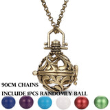 Mexico Chime Music Angel Ball Caller Locket Necklace Vintage Pregnancy Necklace Aromatherapy Essential Oil Diffuser Accessories