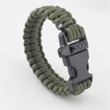 Military Emergency Braided Survival Bracelet Men Women Paracord Outdoor Camping Rescue Rope Bangles Compass Whistle Knife 4 in 1