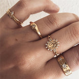 Modyle 12 pc/set Charm Gold Color Midi Finger Ring Set for Women Vintage Boho Knuckle Party Rings Punk Jewelry