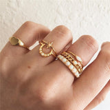 Modyle 12 pc/set Charm Gold Color Midi Finger Ring Set for Women Vintage Boho Knuckle Party Rings Punk Jewelry