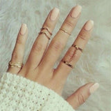 Modyle 12 pc/set Charm Gold Color Midi Finger Ring Set for Women Vintage Boho Knuckle Party Rings Punk Jewelry