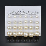 Modyle 2019 New Fashion 12 pairs/set White Simulated Pearl Stud Earrings For Women Jewelry Accessories