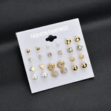 Modyle 2019 New Fashion 12 pairs/set White Simulated Pearl Stud Earrings For Women Jewelry Accessories
