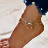 Modyle 3pcs/set Anklets for Women Foot Accessories Summer Beach Barefoot Sandals Bracelet ankle on the leg Female Ankle