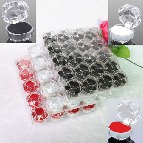 Mordoa 20pcs/lot 3 Color Options Hot Sale Jewelry Package Ring Earring Box Acrylic Transparent Wedding Packaging Jewelry Box