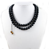 Natural Matte Black Onyx Handmade Necklaces 10mm Beads Mala Necklace Long Necklace Energy Men Jewelry
