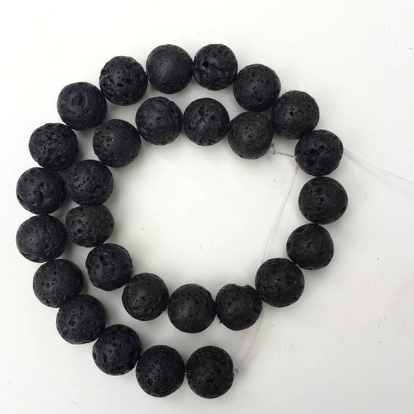 Natural Stone Beads DIY Black Volcanic Lava Beads Lava Stone Beads Round Volcanic-Stone Wholesale for Jewelry Making 4-14mm