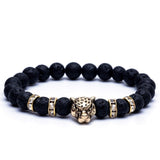 Natural Stone Beads Men Bracelets Lucky Charm Matte Black 8mm Bead Onyx Stone Matt Tiger Leopard Bracelets For Men Jewelry gift