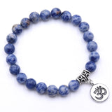 Natural Stone Strand Bracelet Yoga Chakra Mala Bracelet OM Lotus Women Men Beaded Charm Bracelet Jewelry Pulseras dropshipping