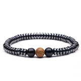 Natural stone Beads lava stone Tiger eye Golden & silver Hematite wrap Men's bracelets bangles Charms Fashion Couple bracelets